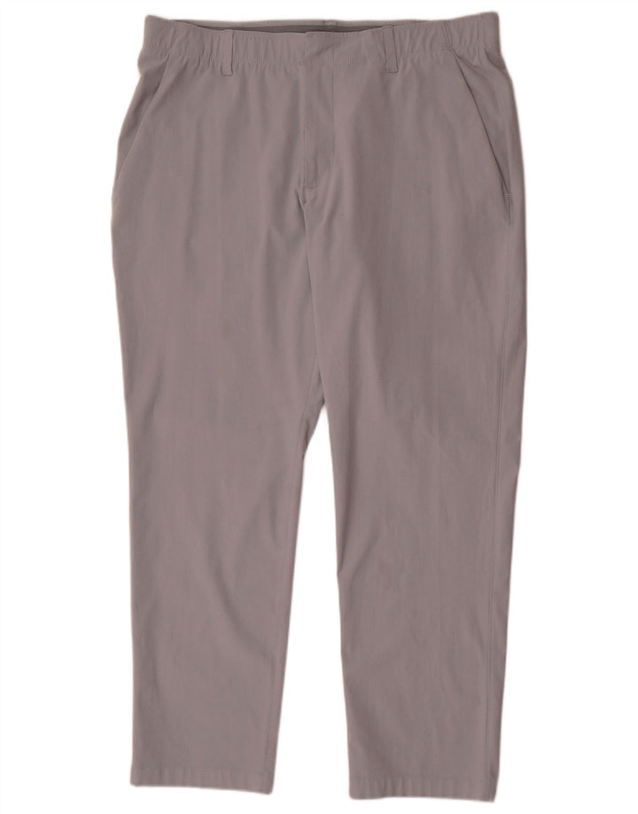 Under Armour Mens Straight Chino Trousers W38 L30 Grey Polyester