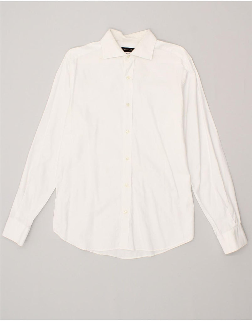 MASSIMO DUTTI Mens Slim Fit Shirt Medium White Cotton | Vintage Massimo Dutti | Thrift | Second-Hand Massimo Dutti | Used Clothing | Messina Hembry 