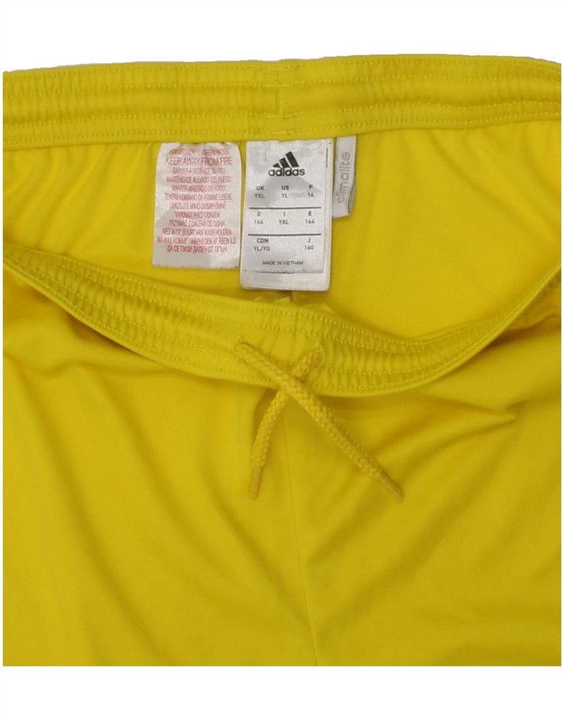 ADIDAS Boys Graphic Sport Shorts 13-14 Years XL  Yellow Polyester | Vintage Adidas | Thrift | Second-Hand Adidas | Used Clothing | Messina Hembry 