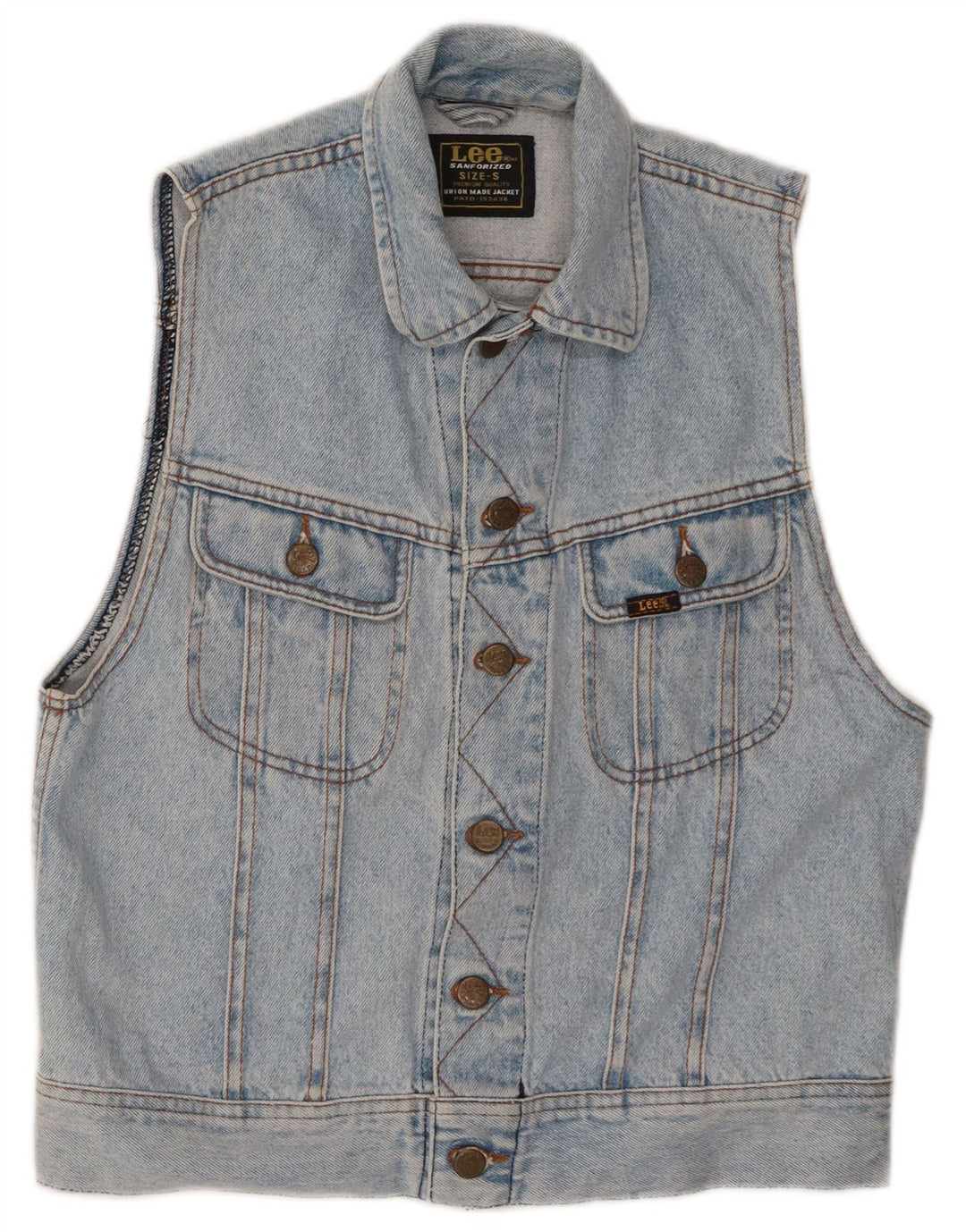 Lee Mens Denim Gilet UK 36 Small Blue Cotton