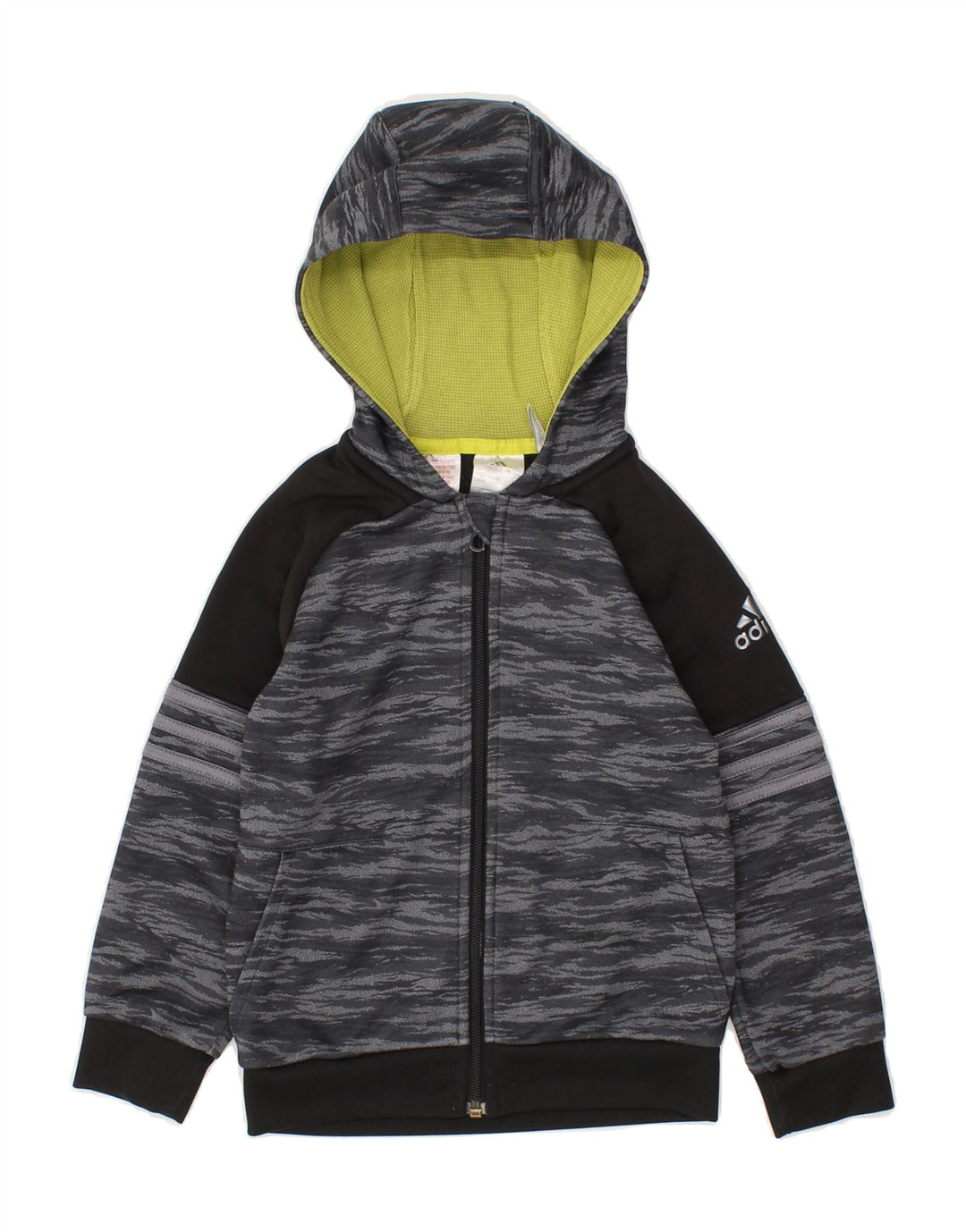 ADIDAS Boys Climalite Zip Hoodie Sweater 5-6 Years Grey Tie Dye Polyester Vintage Adidas and Second-Hand Adidas from Messina Hembry 