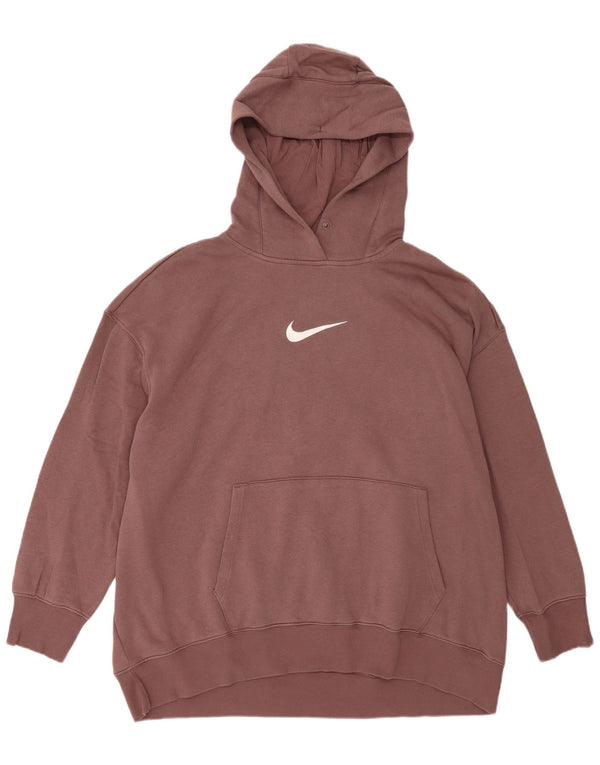 Nike Mens Loose Fit Hoodie Jumper 2XL Brown Cotton