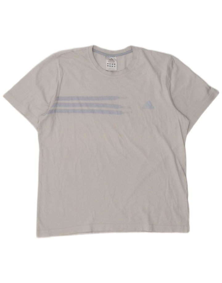 Adidas Mens T-Shirt Top Large Blue Cotton