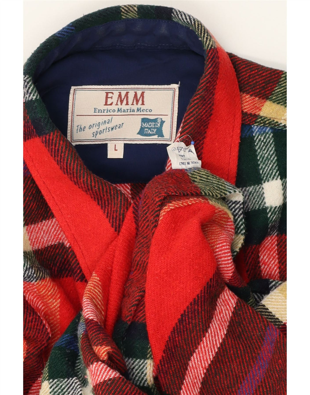 VINTAGE Mens Flannel Shirt Large Red Plaid Wool