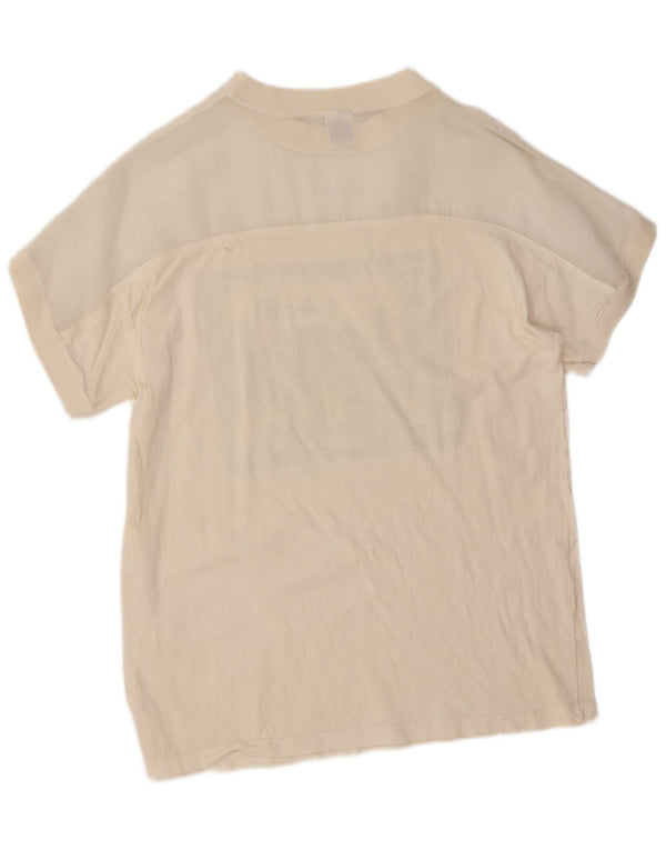 Vintage Womens Graphic T-Shirt Top UK 14 Medium White Cotton