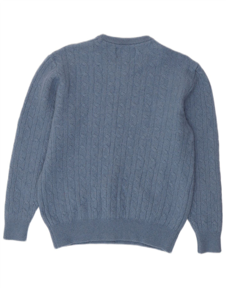 JACK WILLS Womens Crew Neck Jumper Sweater Small Blue Wool