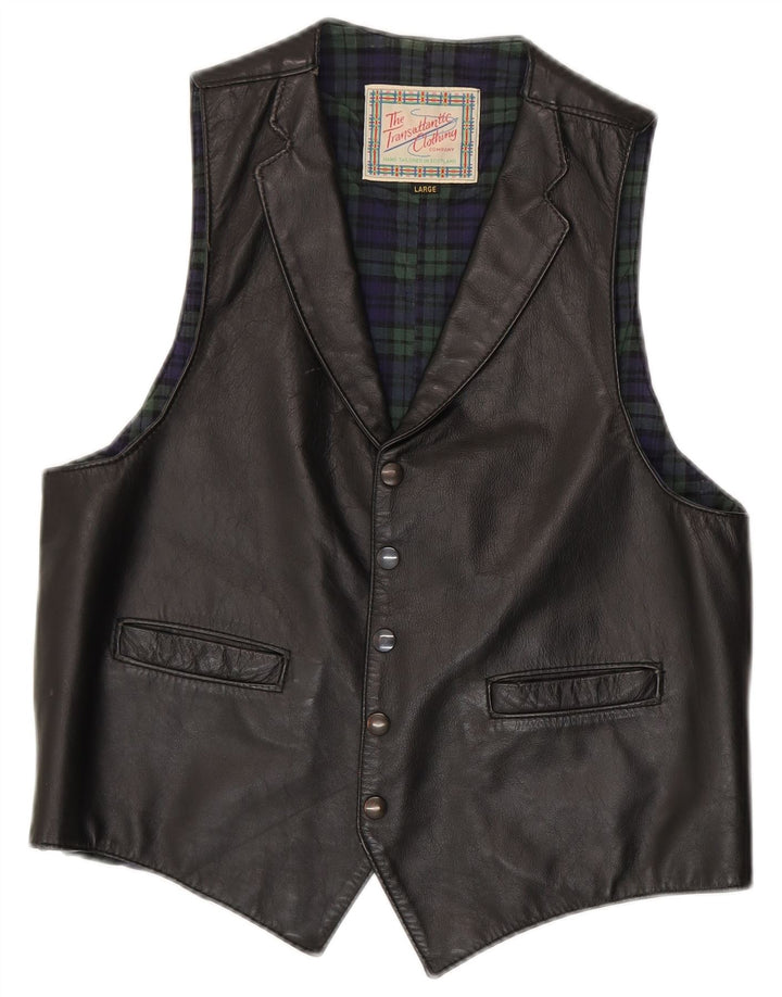 Vintage Mens Waistcoat Large Black