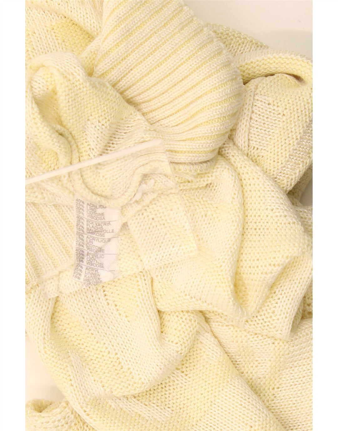 VINTAGE Womens Crew Neck Jumper Sweater UK 18 XL Yellow Geometric Acrylic