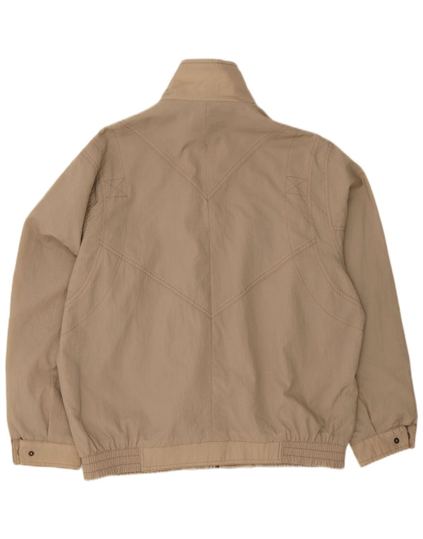 Vintage Mens Bomber Jacket UK 42 XL Beige Polyester