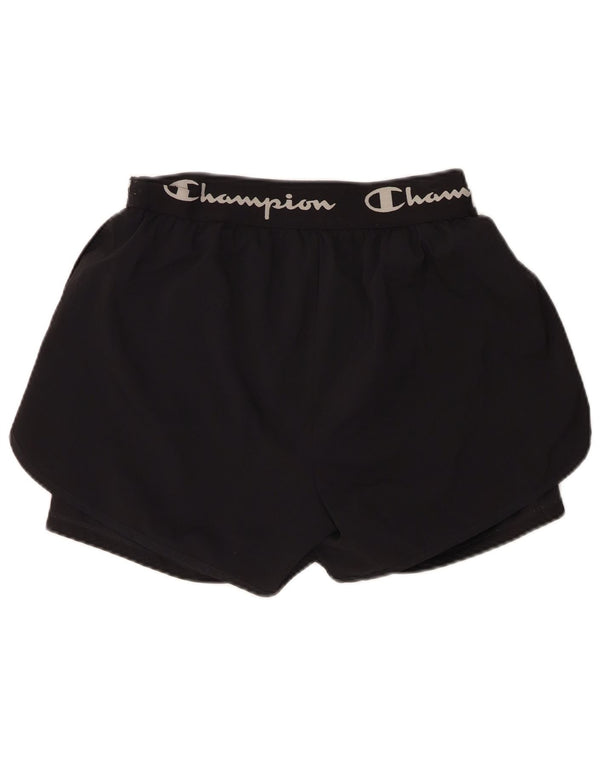Champion Womens Graphic Sport Shorts UK 18 XL Black Polyester