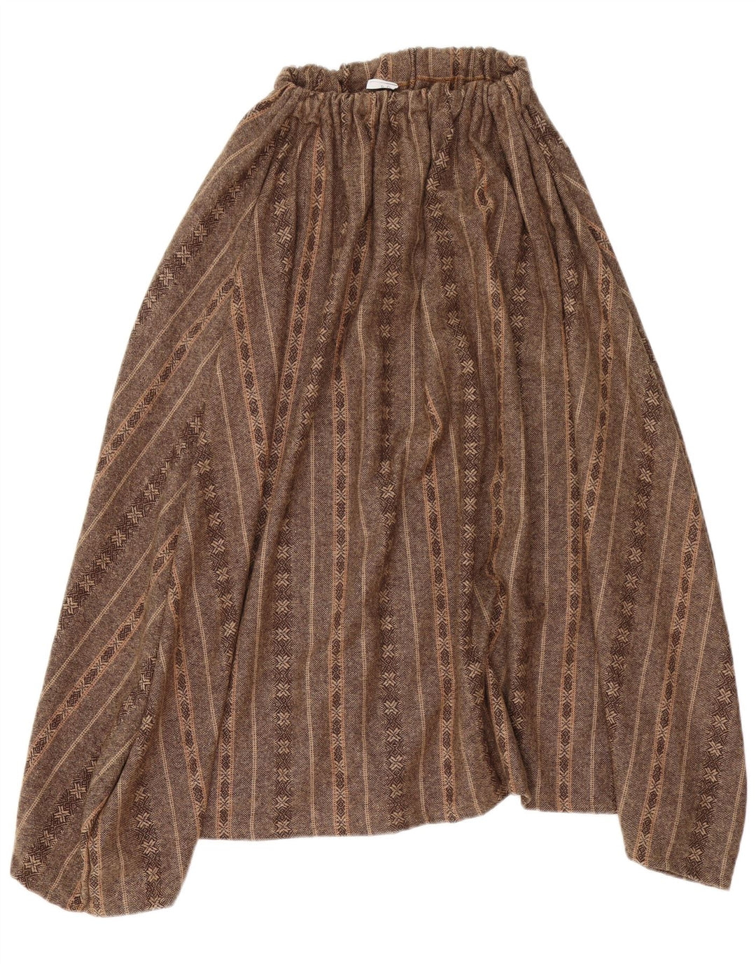 Vintage Womens Asymmetrical Skirt W34 Large Brown Striped