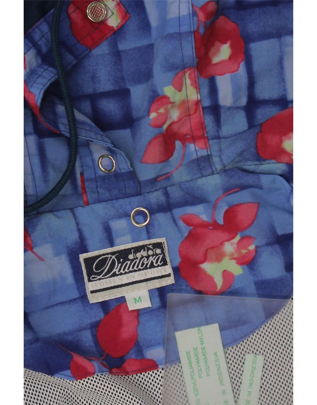 Diadora Womens Oversized Hooded Rain Jacket UK 14 Medium Blue Polyamide