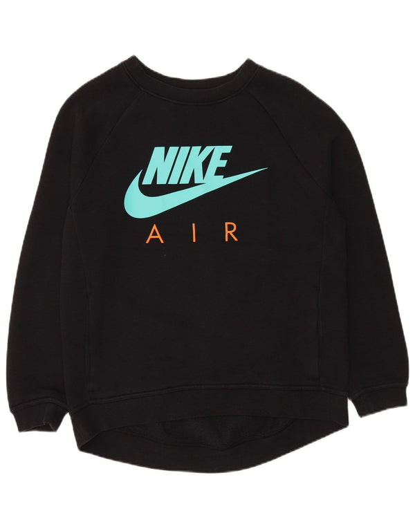 Nike Womens Graphic Oversized Sweatshirt Jumper UK 10 Small Black Cotton