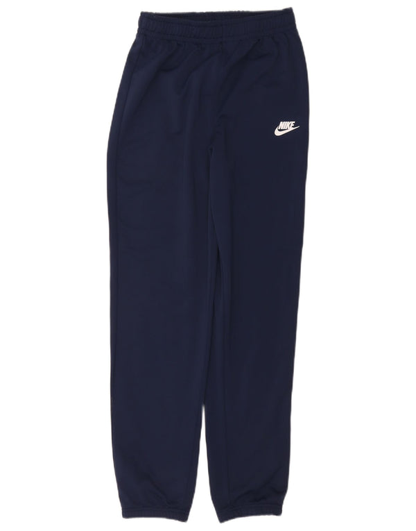 NIKE Boys Tracksuit Trousers Joggers 13-14 Years XL Navy Blue Polyester