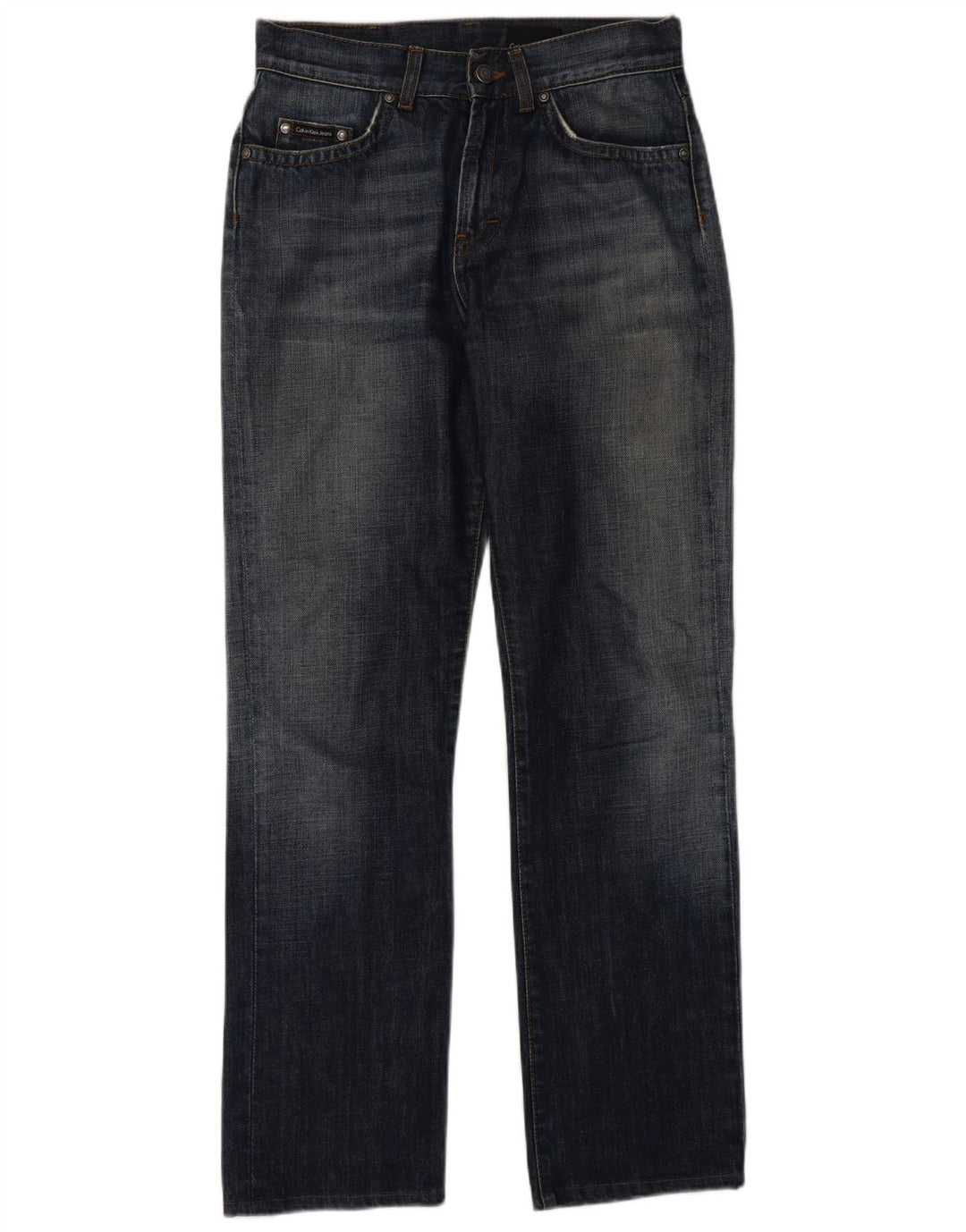 Calvin Klein Mens Straight Jeans W28 L30 Blue Cotton
