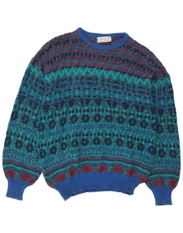 Rantonio Rubino Mens Boat Neck Jumper Sweater IT 54 XL Multicoloured