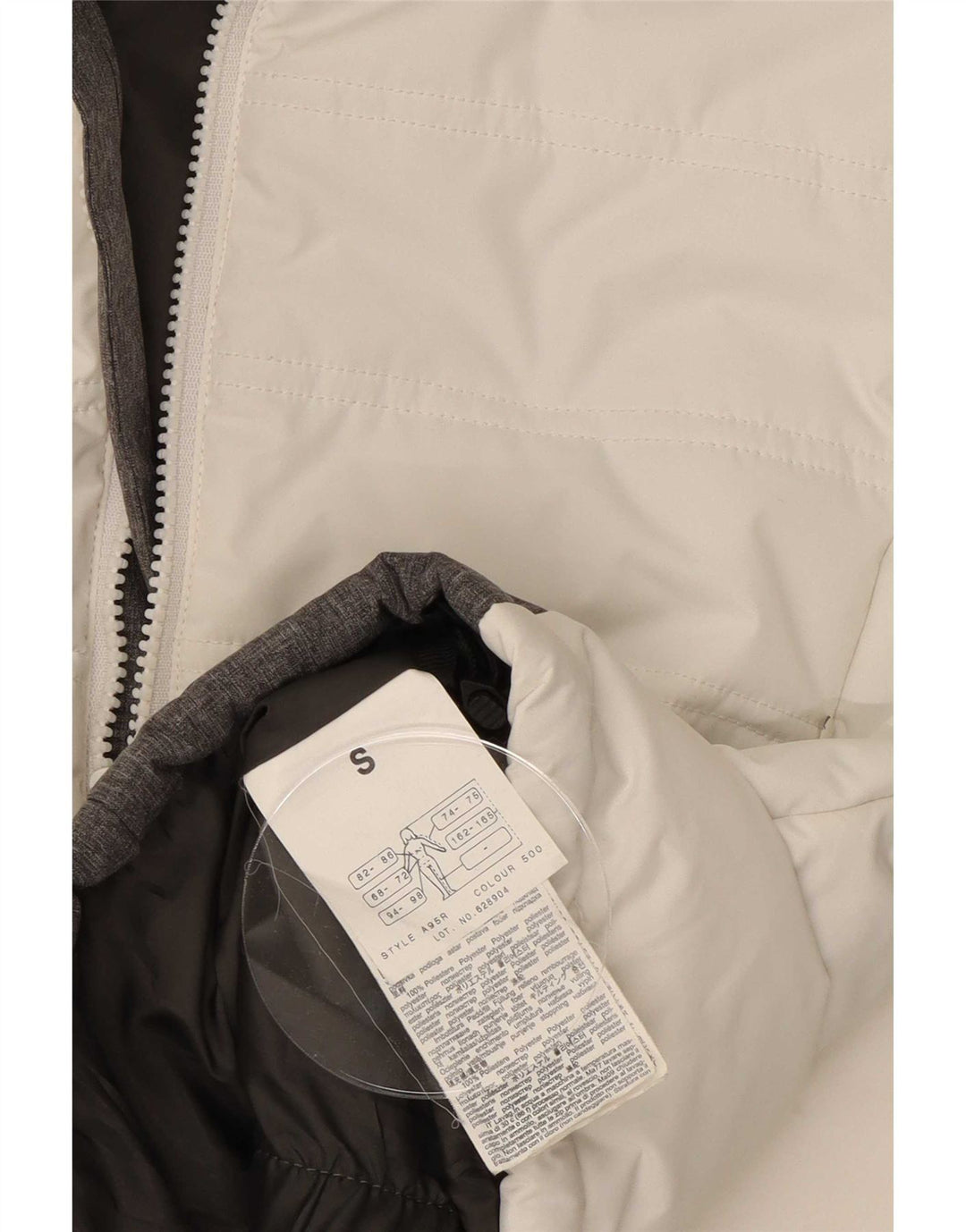 Brugi Womens Hooded Ski Jacket UK 10 Small White Colourblock Polyester