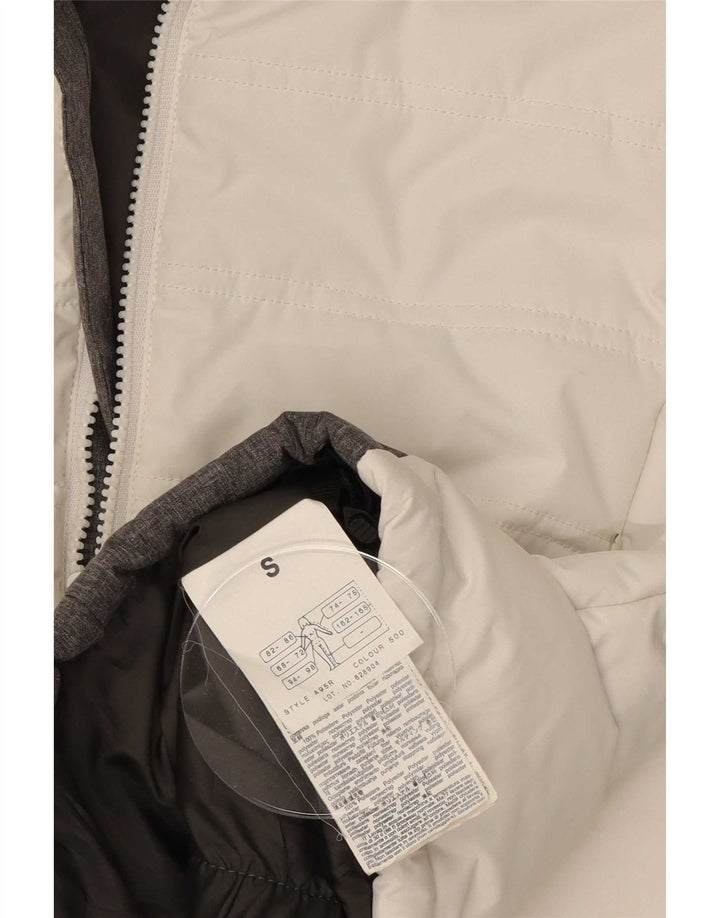 Brugi Womens Hooded Ski Jacket UK 10 Small White Colourblock Polyester
