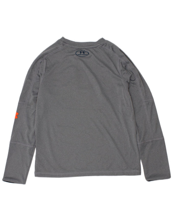 Under Armour Boys Graphic Top Long Sleeve 6-7 Years XS Grey