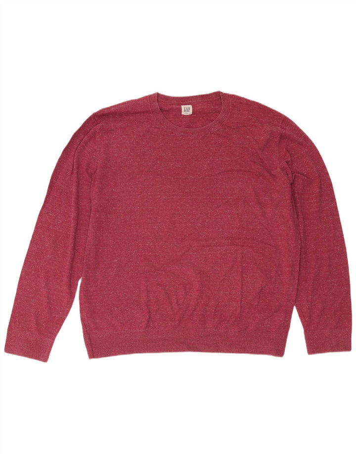 Gap Mens Crew Neck Jumper Sweater XL Red Flecked Cotton