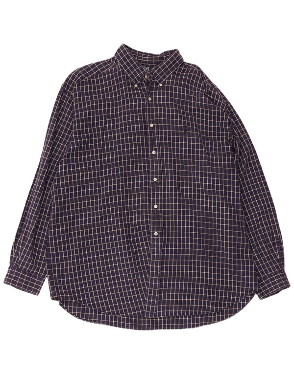 POLO RALPH LAUREN Mens Blaire Shirt 2XL Navy Blue Check Cotton
