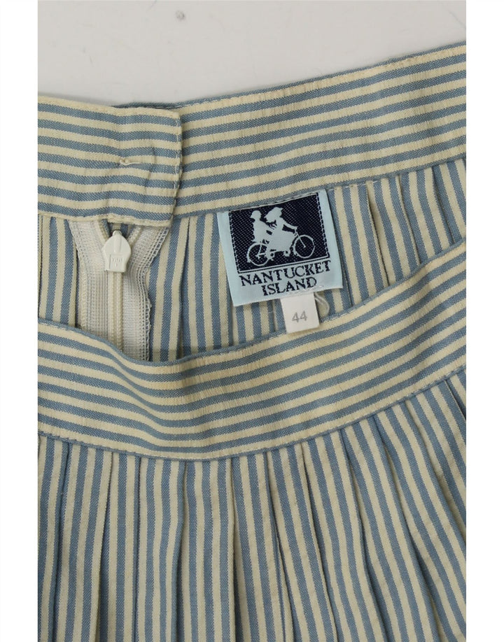 NANTUCKET ISLAND Womens High Waist Pleated Skirt IT 44 Medium W26 Blue