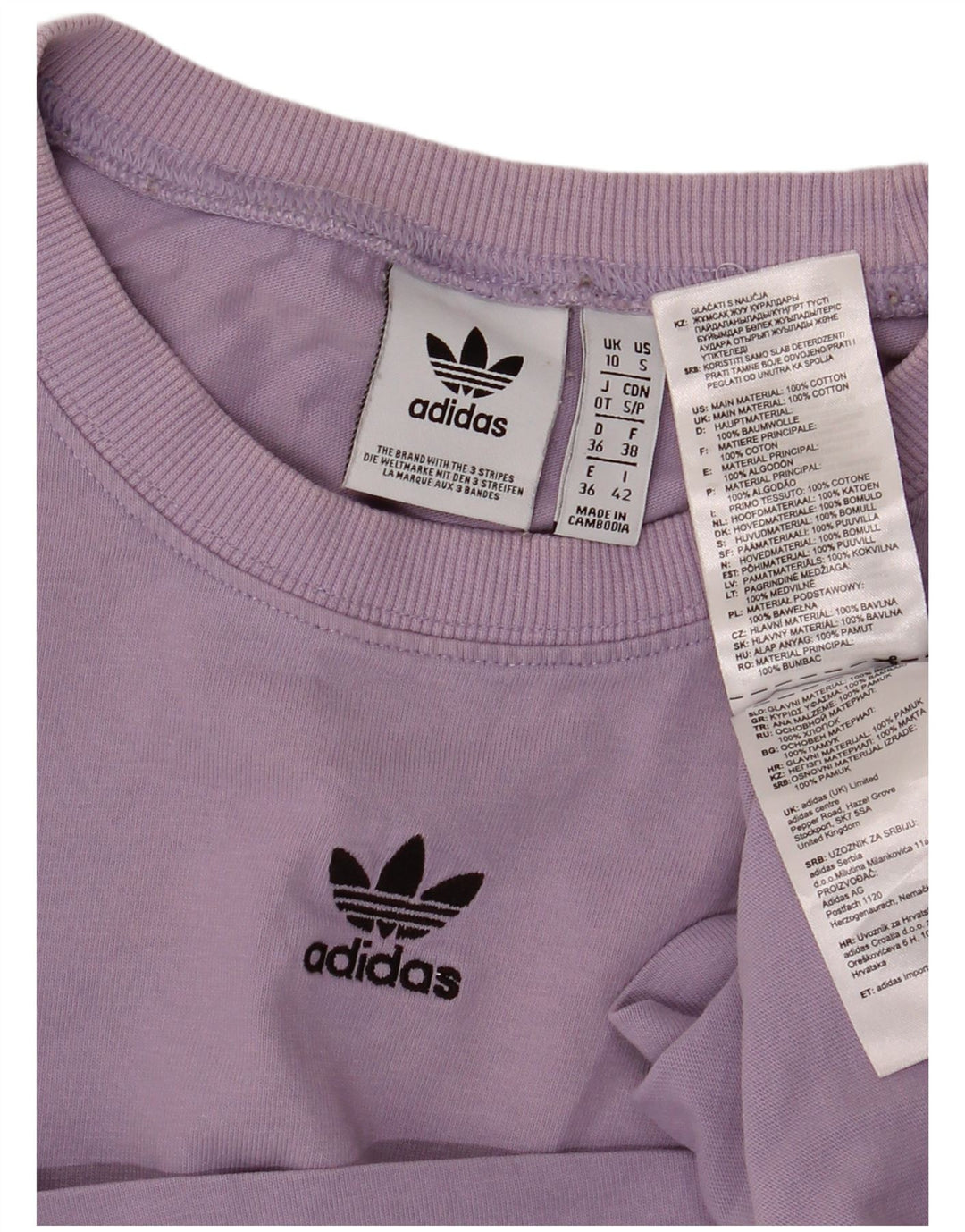 ADIDAS Womens Oversized T-Shirt Top UK 10 Small  Purple Cotton