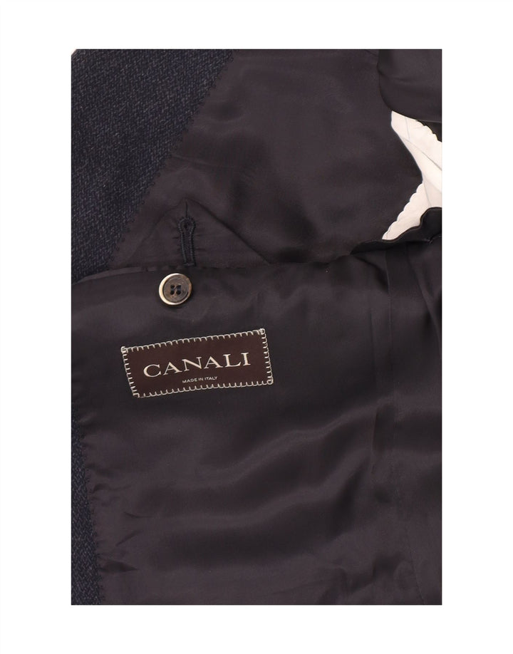 Canali Mens 2 Button Blazer Jacket IT 50 Large Navy Blue Wool