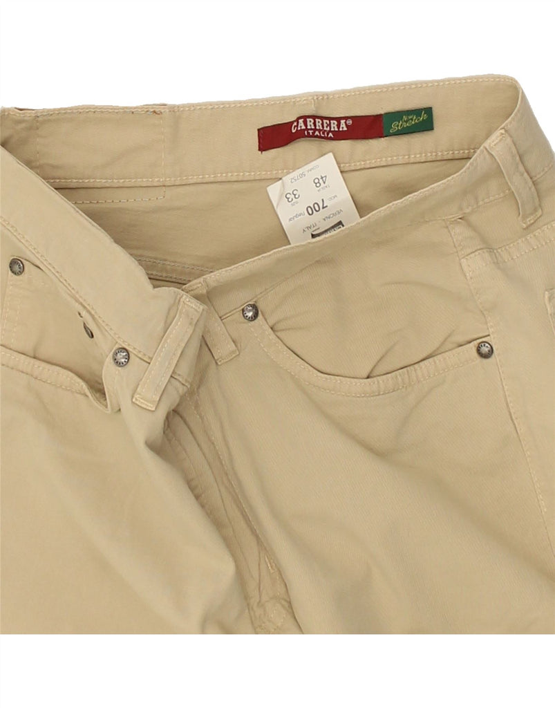 CARRERA Mens Straight Casual Trousers W33 L33 Beige Cotton | Vintage Carrera | Thrift | Second-Hand Carrera | Used Clothing | Messina Hembry 