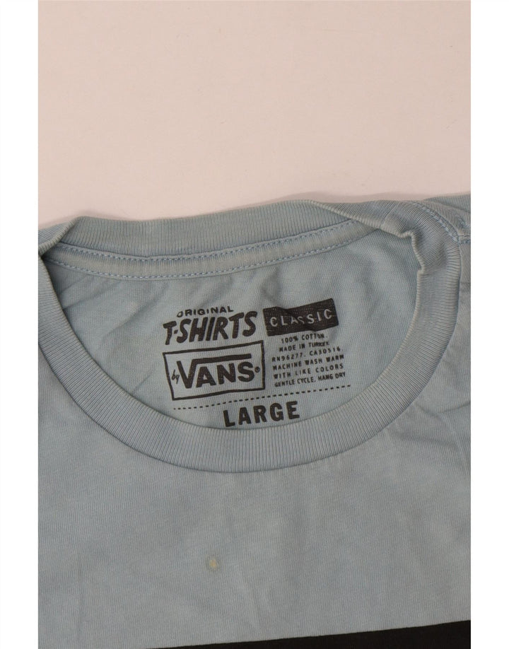 Vans Mens Graphic T-Shirt Top Large Blue Cotton