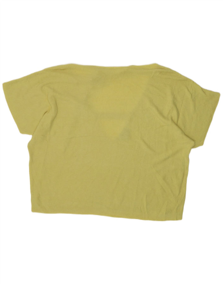 Oasis Womens Oversized Blouse Top UK 16 Large Yellow Acrylic