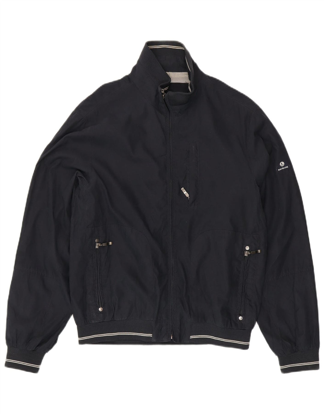 Navigare Mens Bomber Jacket UK 38 Medium Navy Blue