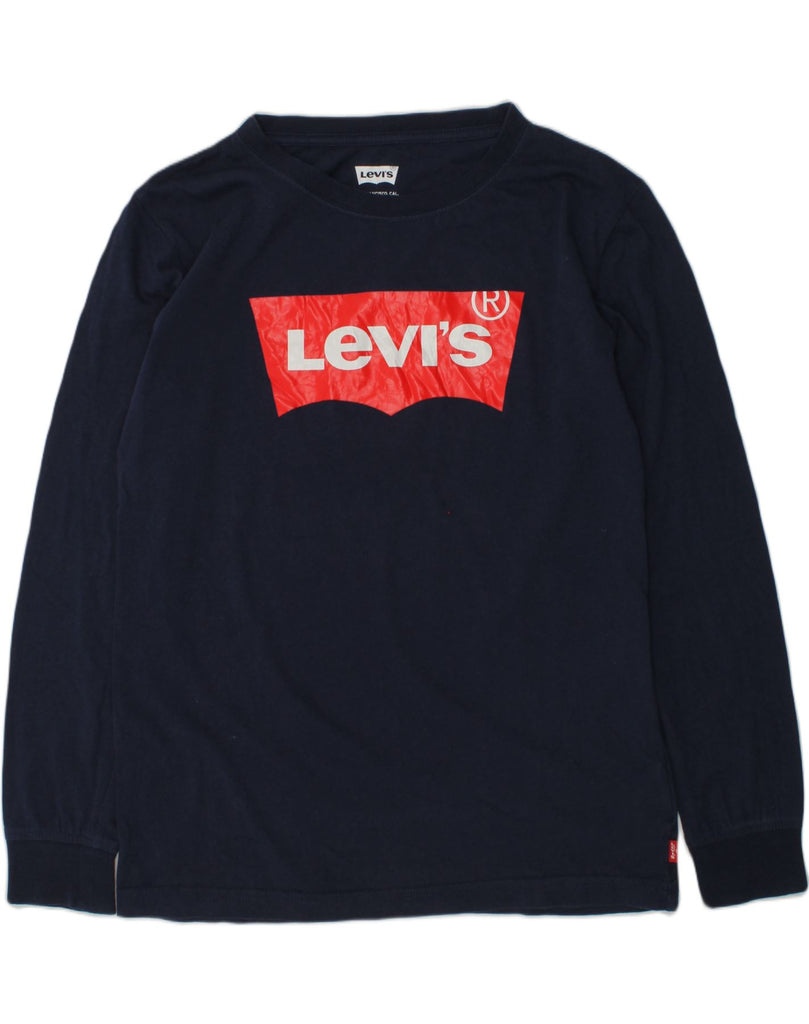 LEVI'S Girls Graphic Top Long Sleeve 11-12 Years Navy Blue Cotton | Vintage Levi's | Thrift | Second-Hand Levi's | Used Clothing | Messina Hembry 