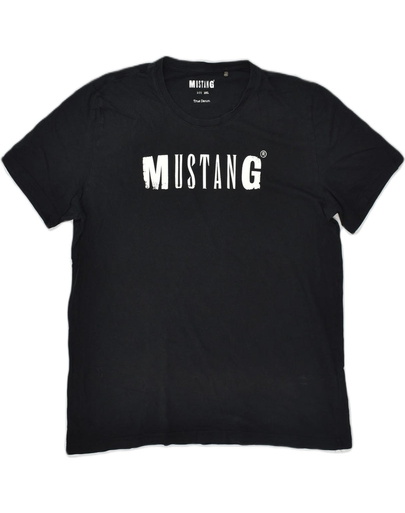 MUSTANG Mens Graphic T-Shirt Top 2XL Black Cotton | Vintage Mustang | Thrift | Second-Hand Mustang | Used Clothing | Messina Hembry 