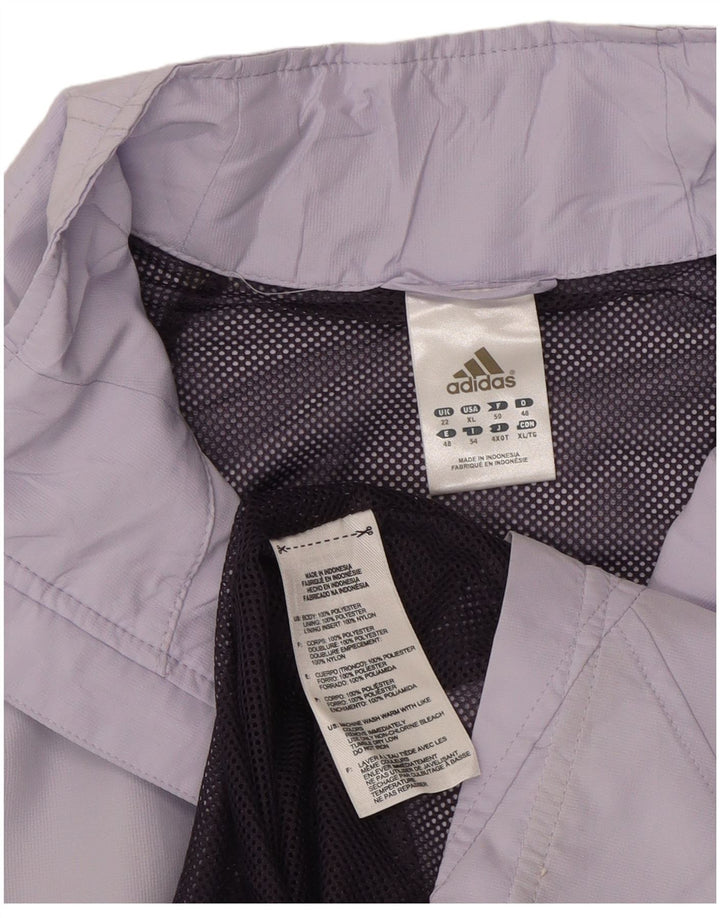 ADIDAS Womens Tracksuit Top Jacket UK 22 3XL Purple Polyester