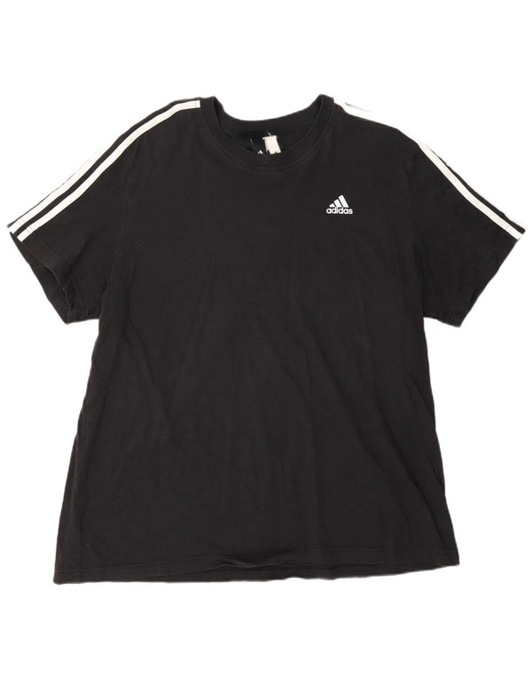 Adidas Mens T-Shirt Top 2XL Black Cotton