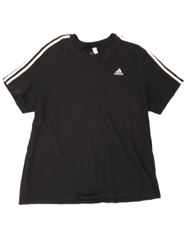 Adidas Mens T-Shirt Top 2XL Black Cotton