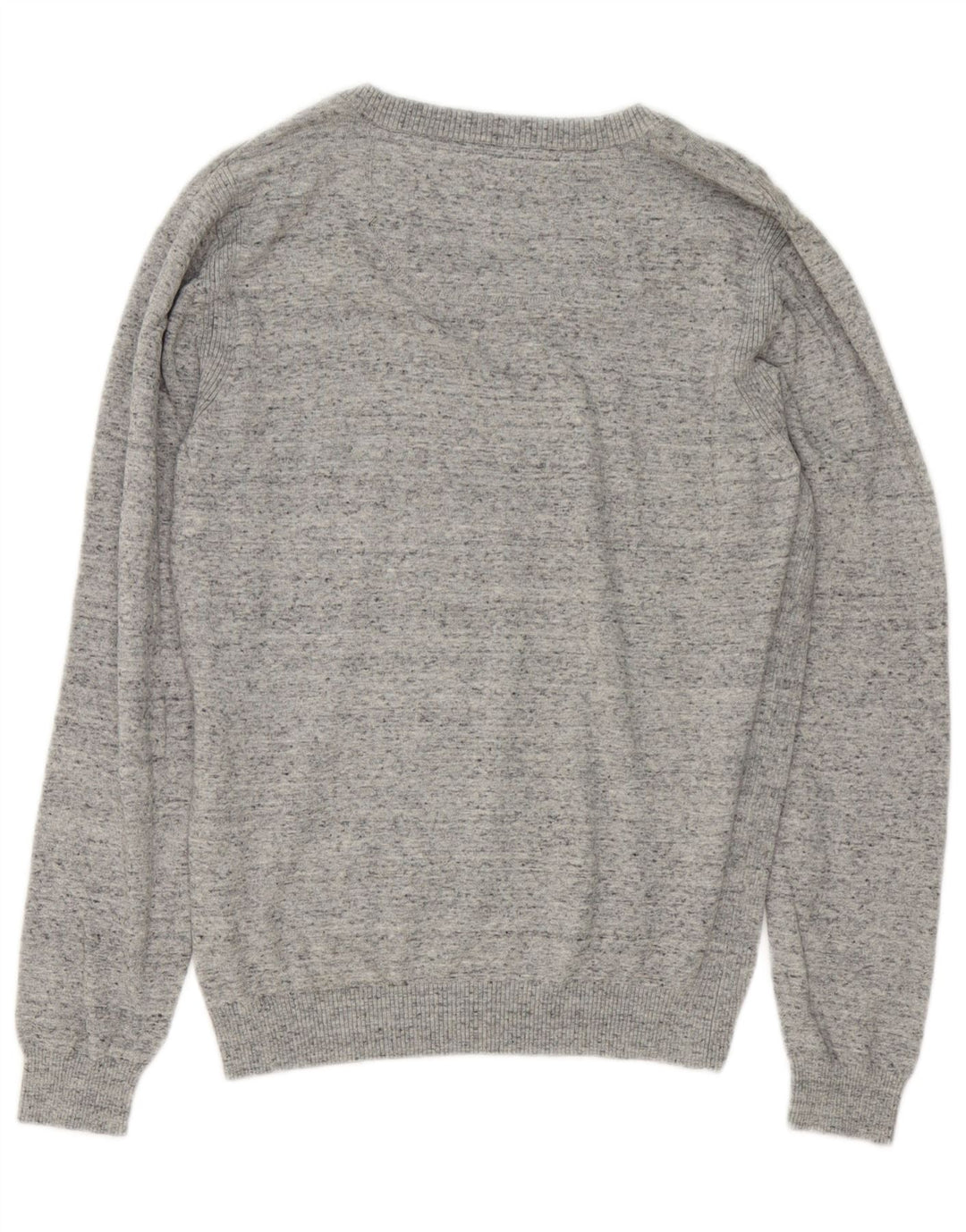 Diesel Mens V-Neck Jumper Sweater Small Grey Flecked Cotton