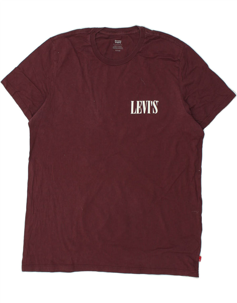 LEVI'S Mens Graphic T-Shirt Top XL Burgundy Cotton | Vintage Levi's | Thrift | Second-Hand Levi's | Used Clothing | Messina Hembry 
