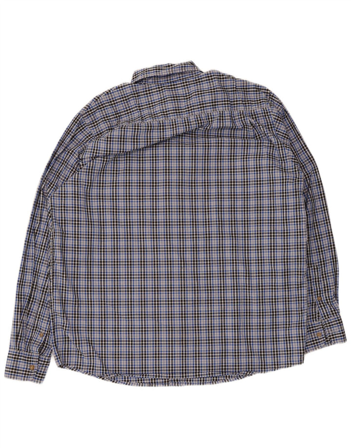 Wrangler Mens Shirt Large Blue Check Cotton