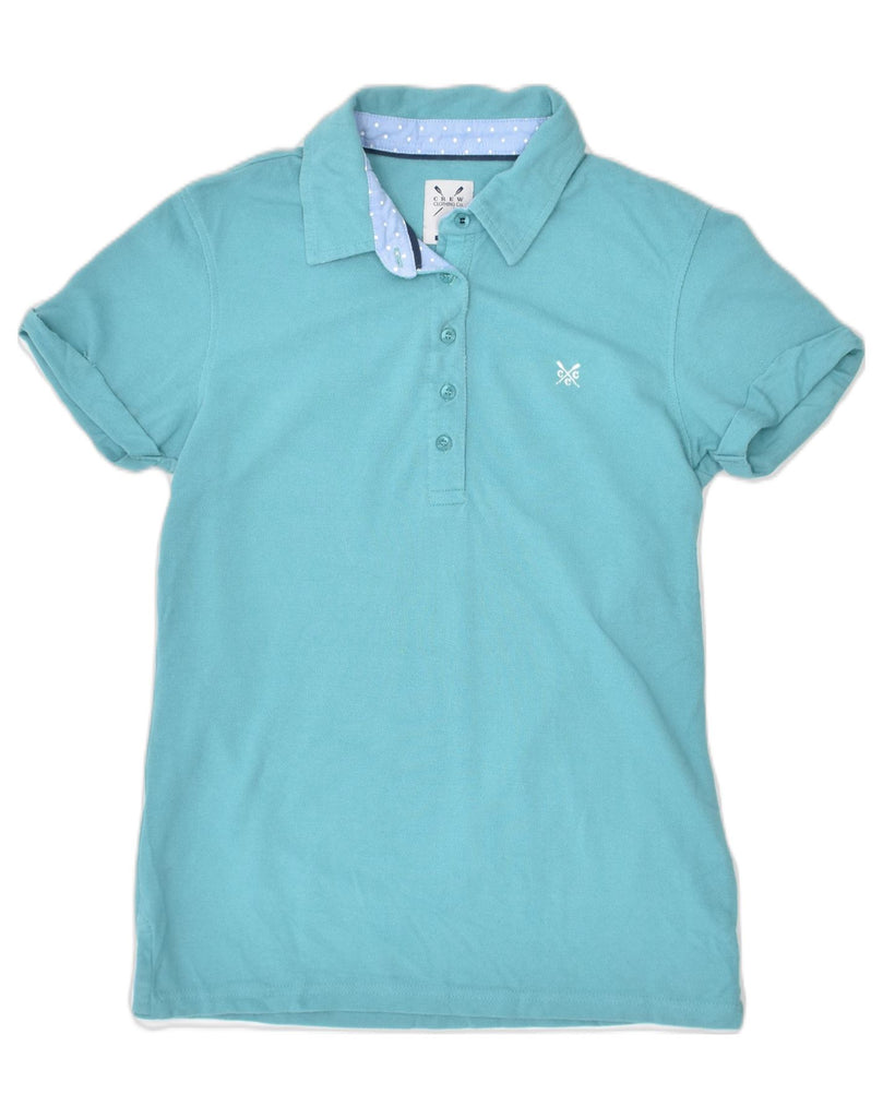 CREW CLOTHING Womens Polo Shirt UK 10 Small Turquoise Cotton | Vintage | Thrift | Second-Hand | Used Clothing | Messina Hembry 