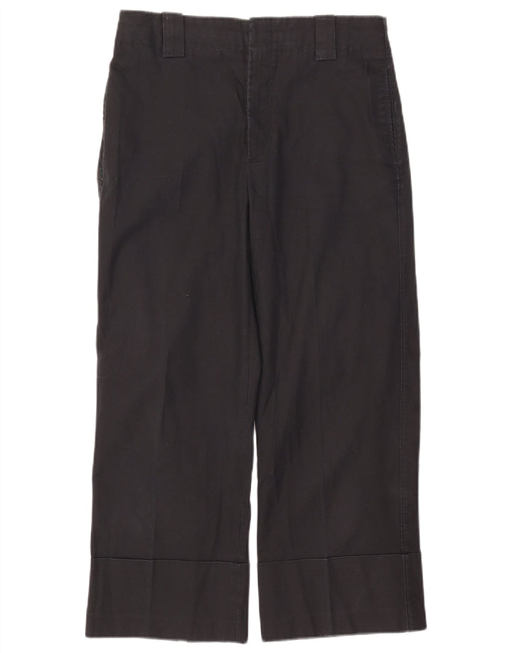 Zara Womens Cropped Trousers Medium W28 L24 Black Cotton