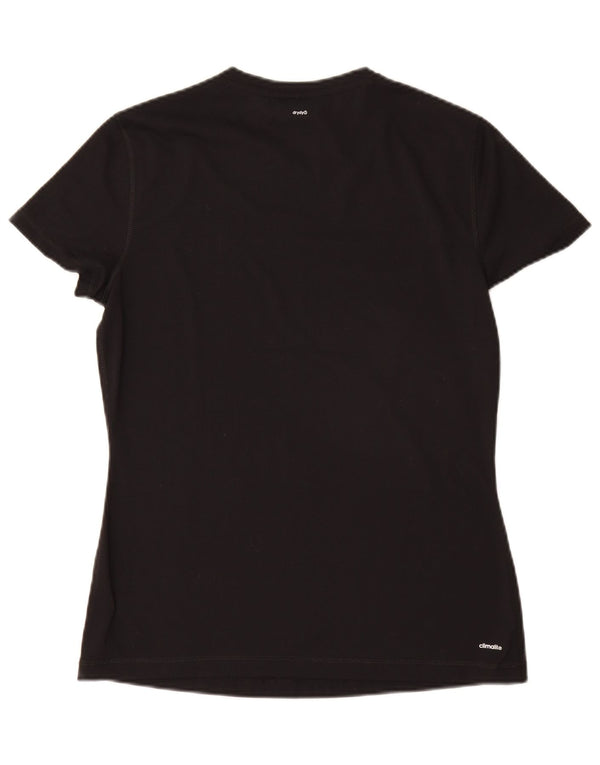 Adidas Womens Climalite T-Shirt Top UK 12/14 Medium Black Polyester
