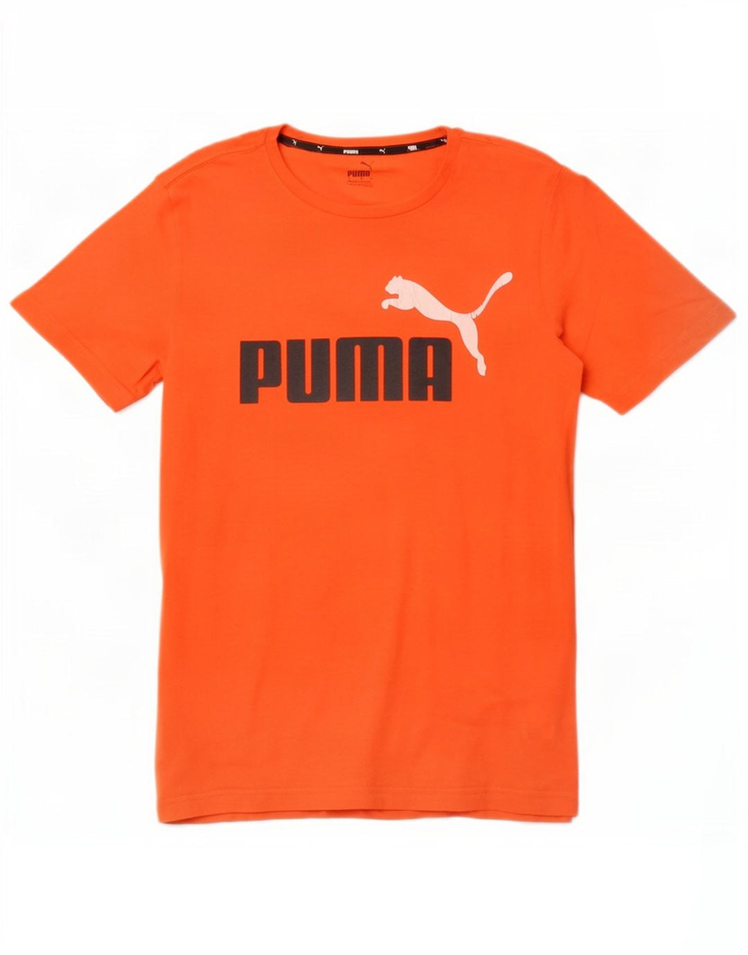Puma Mens Graphic T-Shirt Top Small Orange Cotton