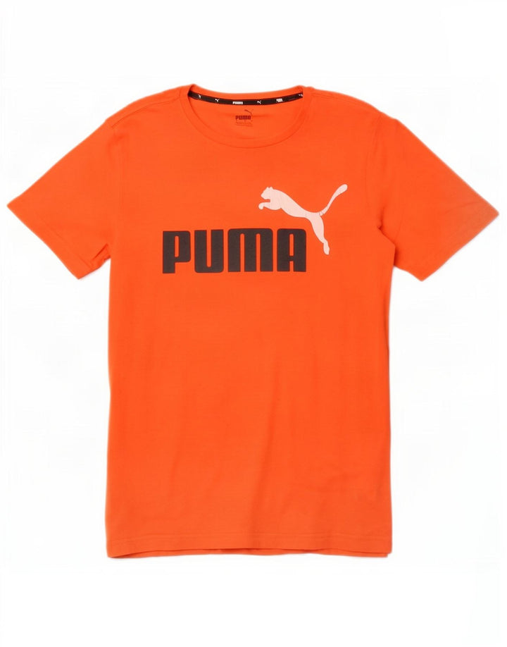 Puma Mens Graphic T-Shirt Top Small Orange Cotton