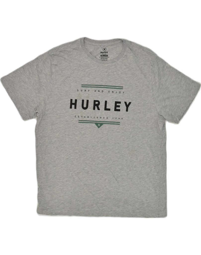 HURLEY Mens Graphic T-Shirt Top 2XL Grey Cotton | Vintage Hurley | Thrift | Second-Hand Hurley | Used Clothing | Messina Hembry 