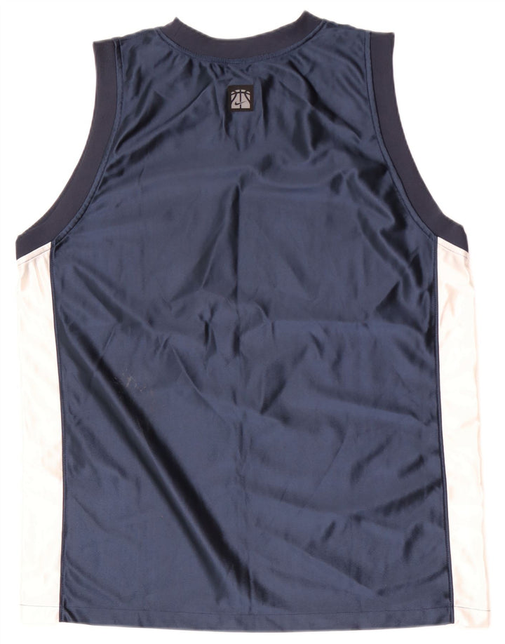 NIKE Mens Vest Top UK 39/41 Medium Navy Blue Colourblock Polyester