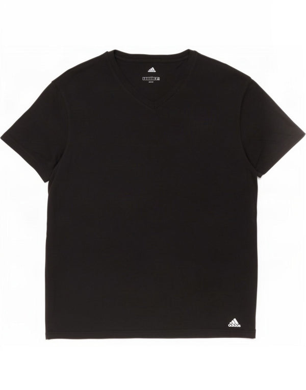 Adidas Mens T-Shirt Top Large Black Cotton