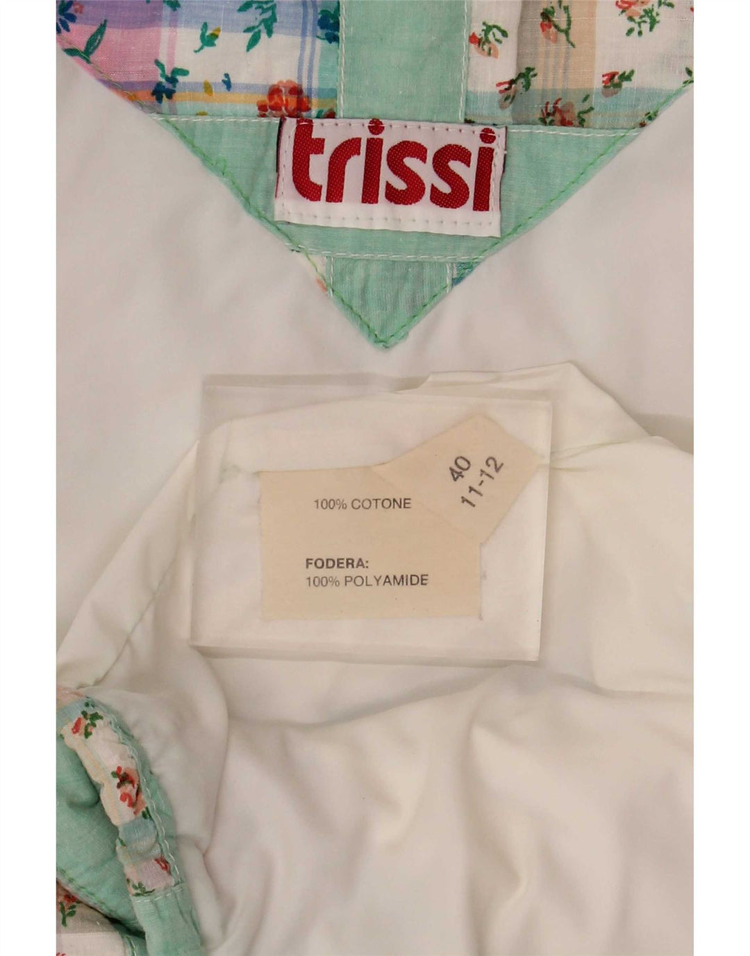 Trissi Womens Gilet IT 40 Medium Green Patchwork Cotton