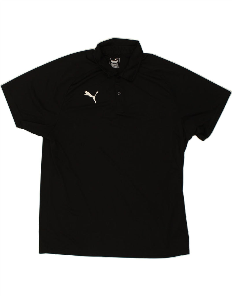 PUMA Mens Polo Shirt 2XL Black | Vintage Puma | Thrift | Second-Hand Puma | Used Clothing | Messina Hembry 